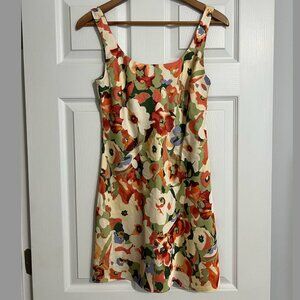 Abercrombie Women's Satin Slip Mini Dress in Green Floral